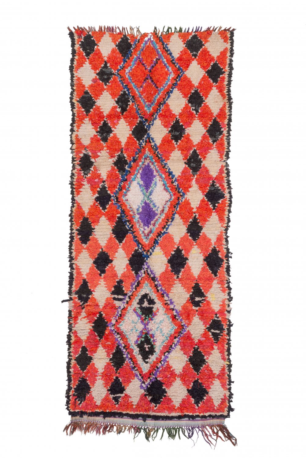 Moroccan Berber rug Boucherouite 255 x 105 cm