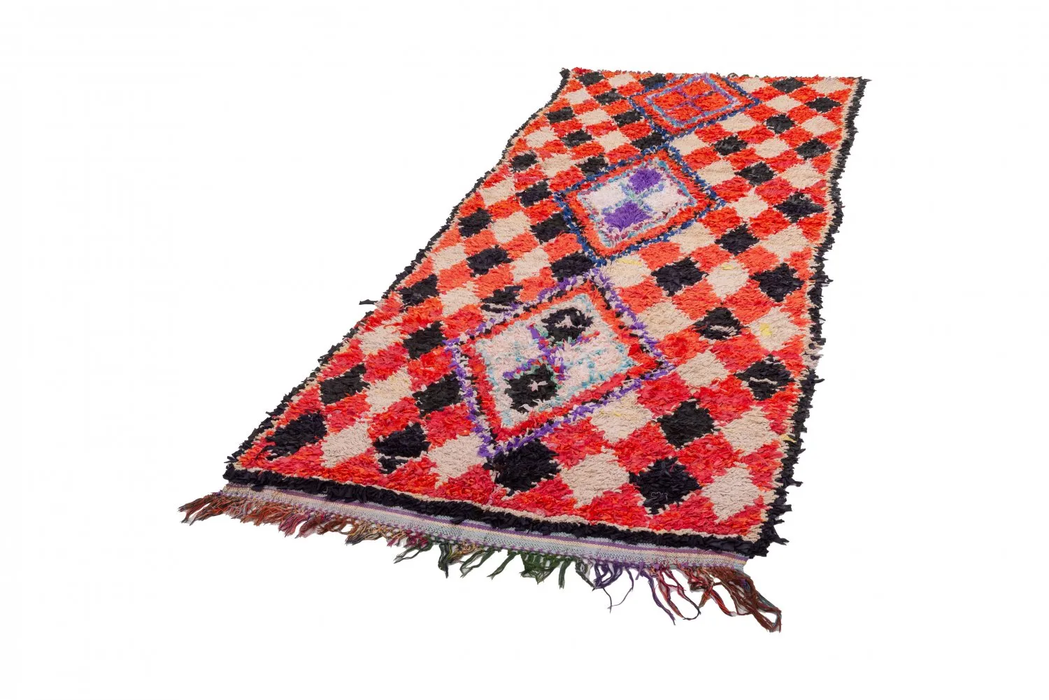 Moroccan Berber rug Boucherouite 255 x 105 cm