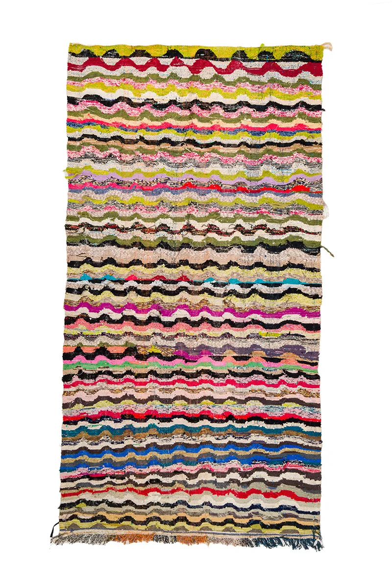 Moroccan Berber rug Boucherouite 150 x 305 cm