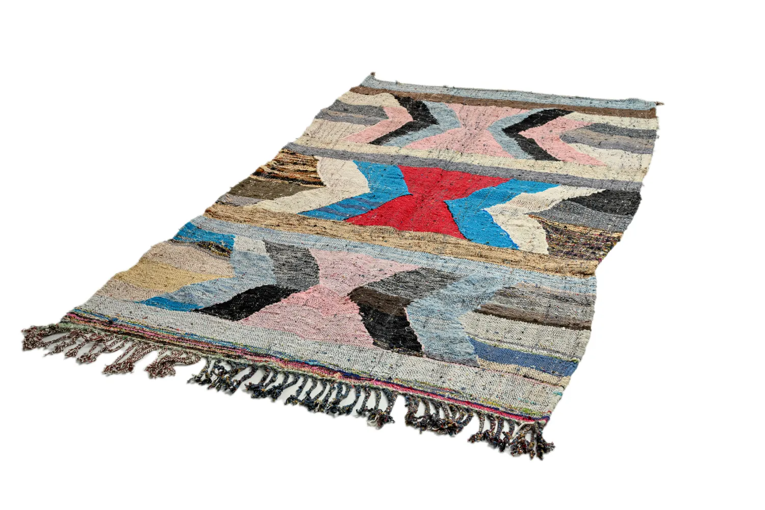 Moroccan Berber rug Boucherouite 140 x 255 cm