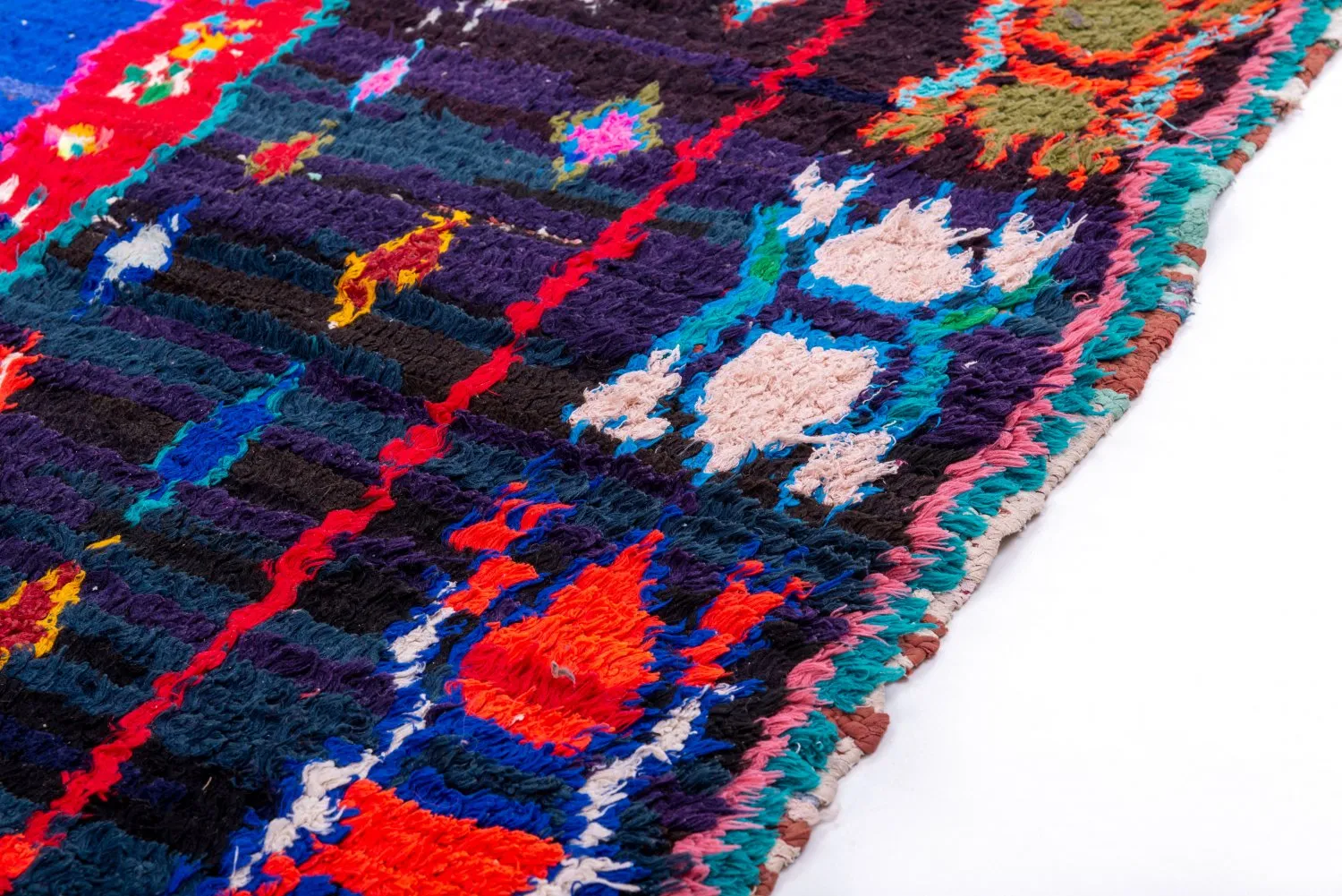 Moroccan Berber rug Boucherouite 220 x 130 cm