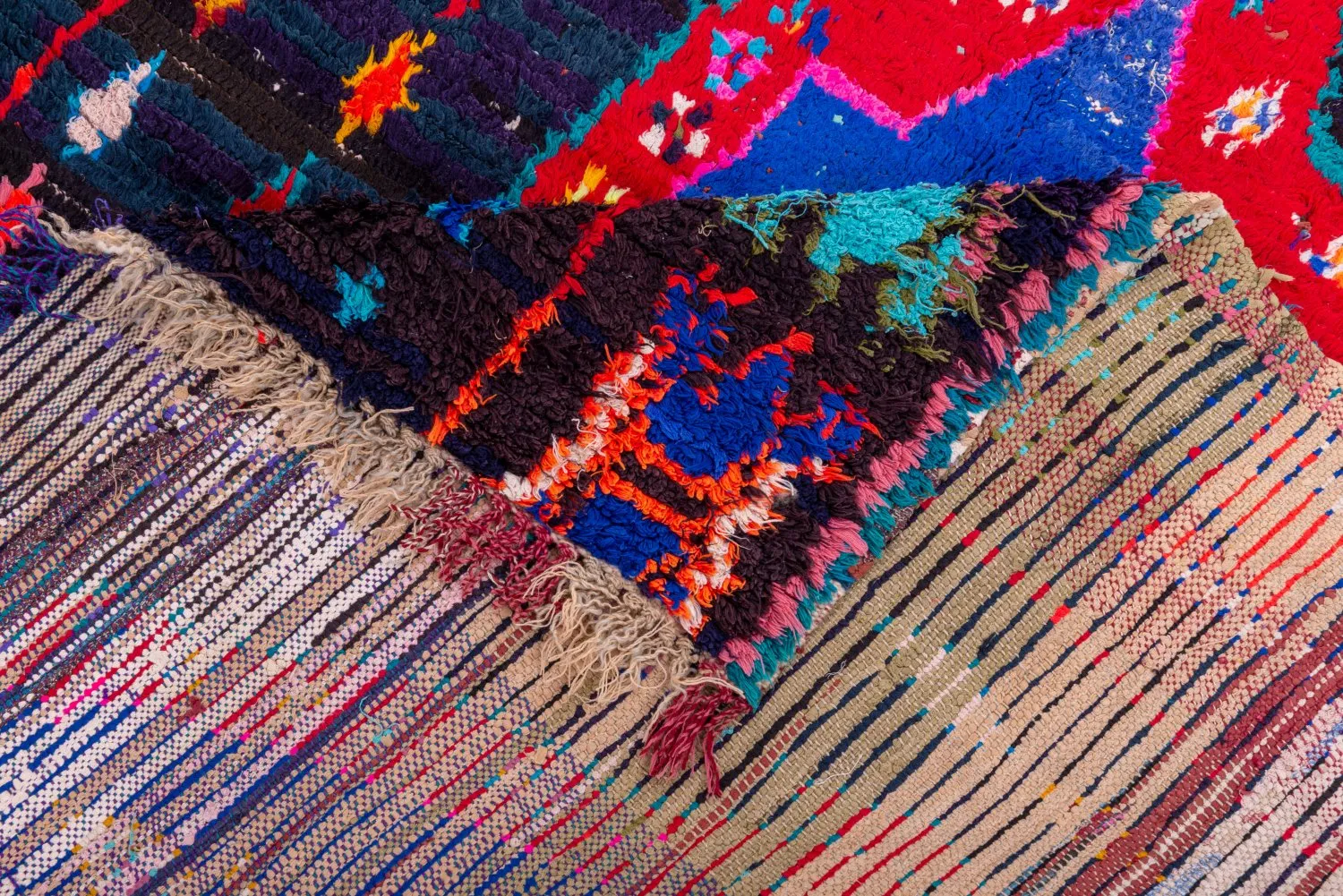 Moroccan Berber rug Boucherouite 220 x 130 cm