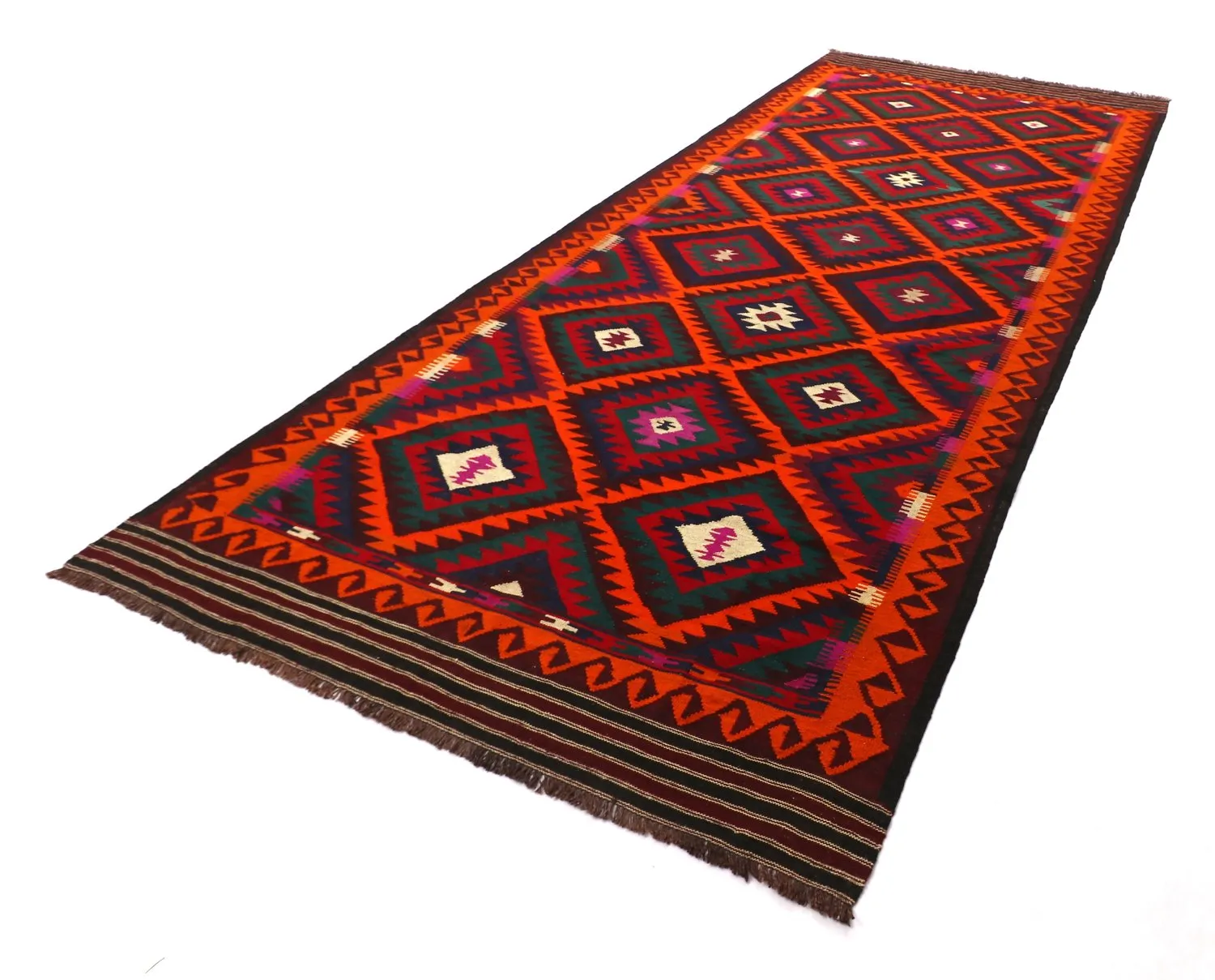 Oriental kilim rug 379 x 173 cm