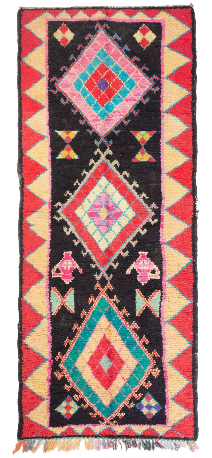 Moroccan Berber rug Boucherouite 300 x 125 cm
