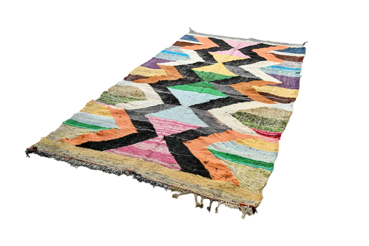 Moroccan Berber rug Boucherouite 155 x 295 cm