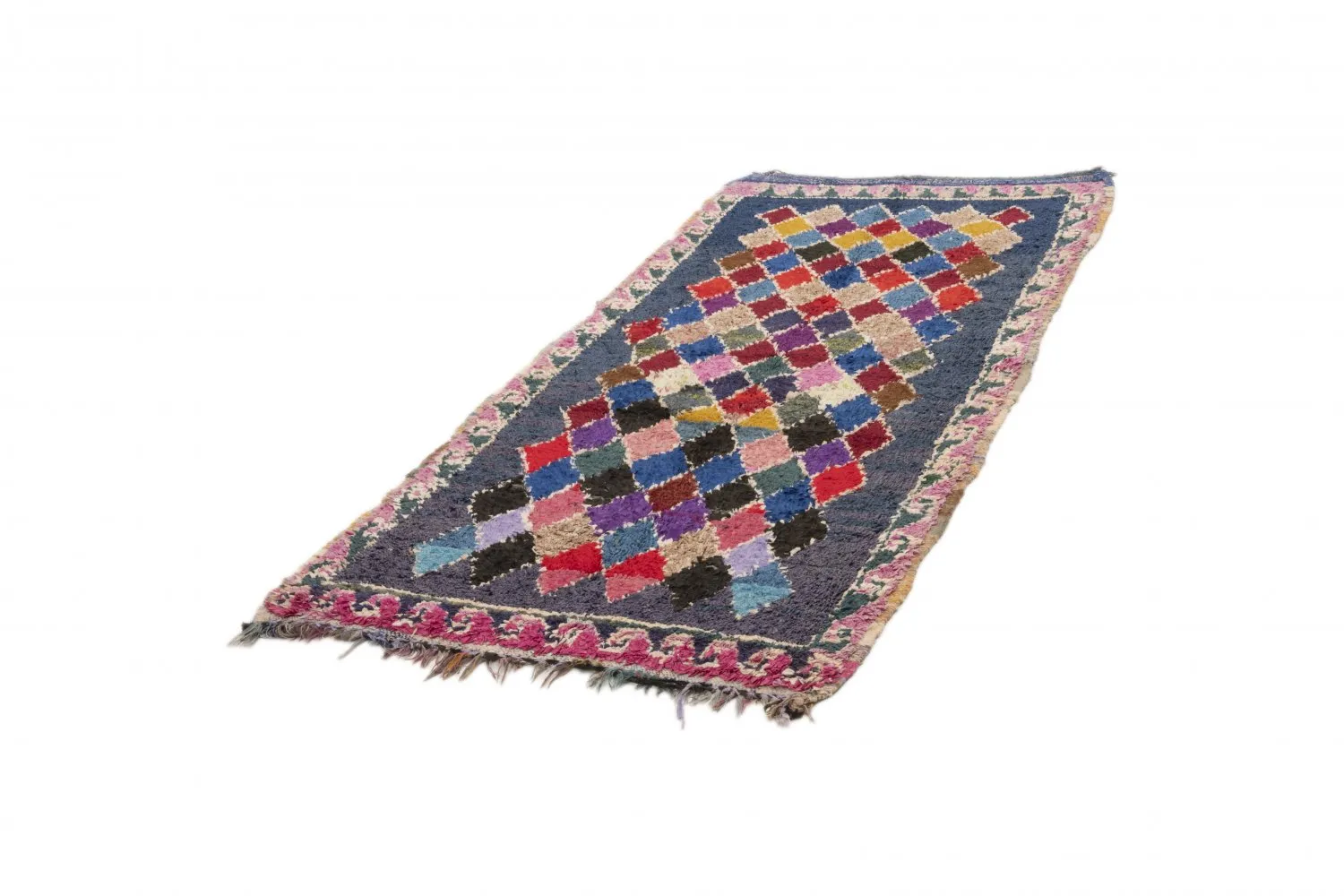 Moroccan Berber rug Boucherouite 245 x 110 cm