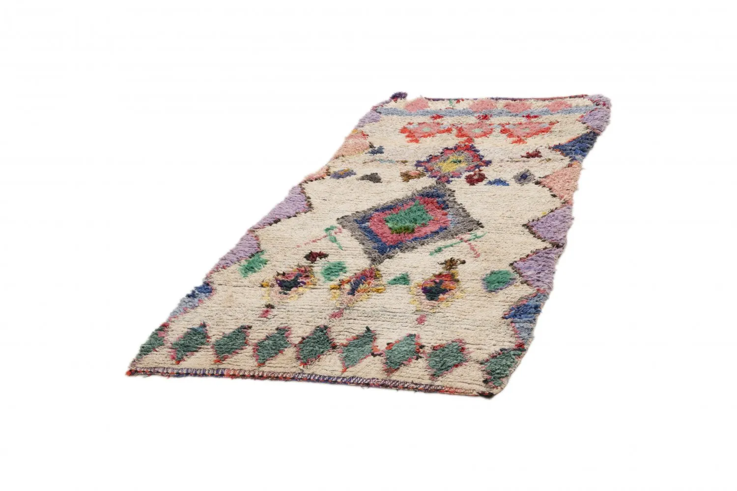 Moroccan Berber rug Boucherouite 240 x 110 cm