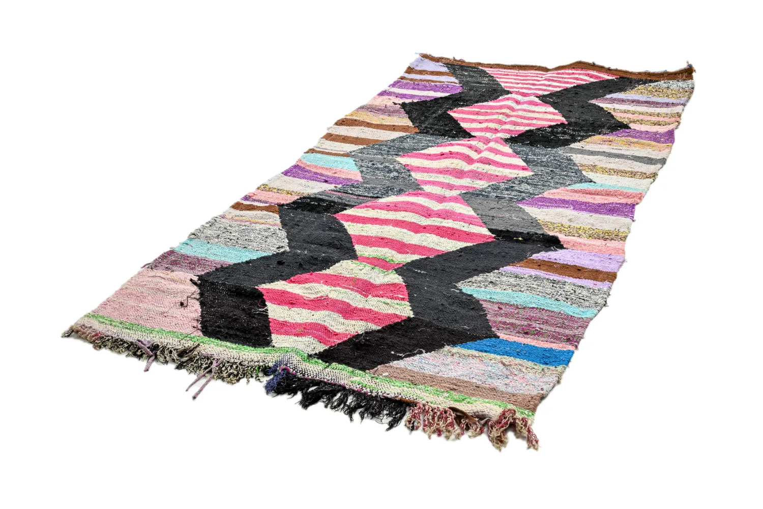 Moroccan Berber rug Boucherouite 130 x 265 cm