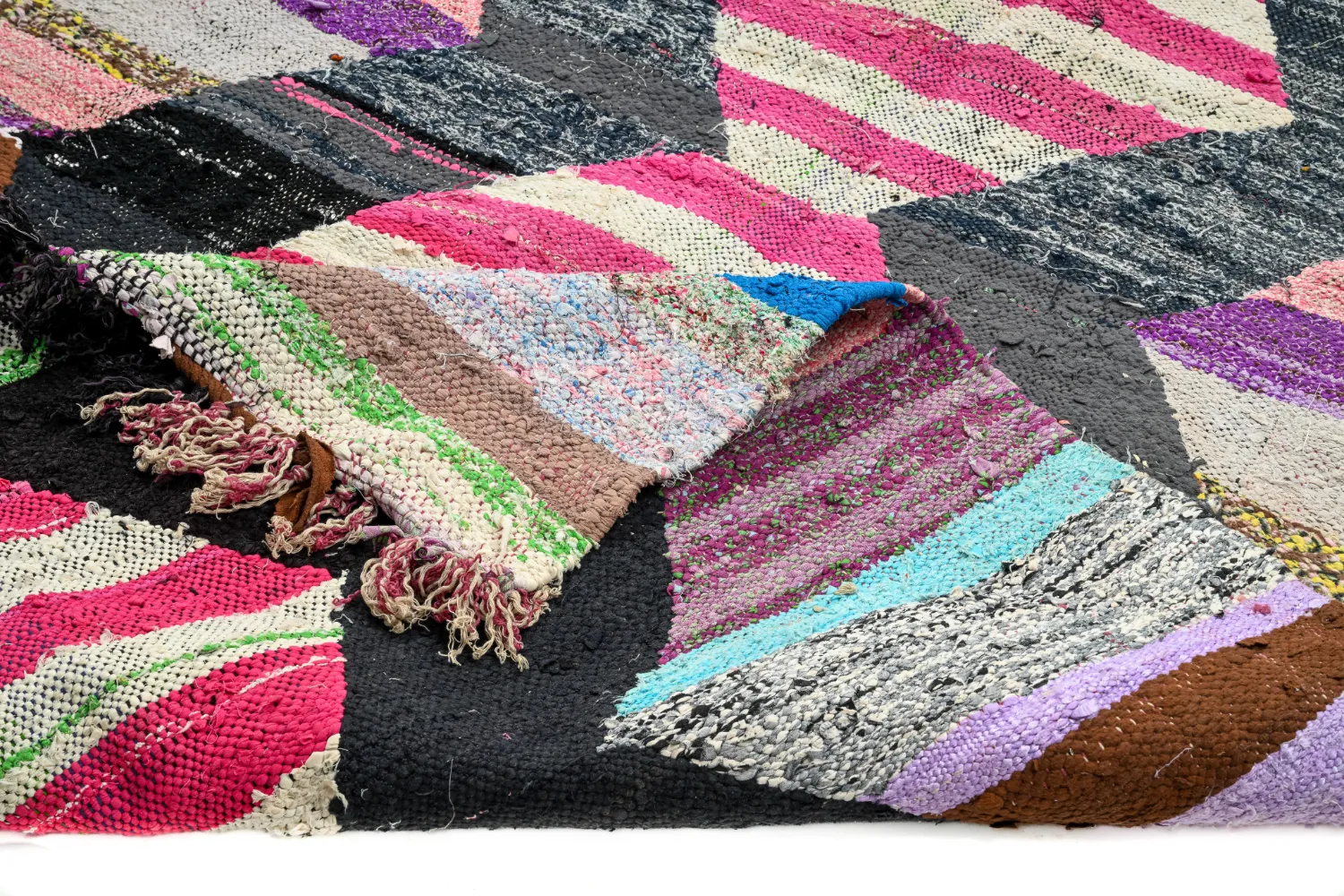 Moroccan Berber rug Boucherouite 130 x 265 cm