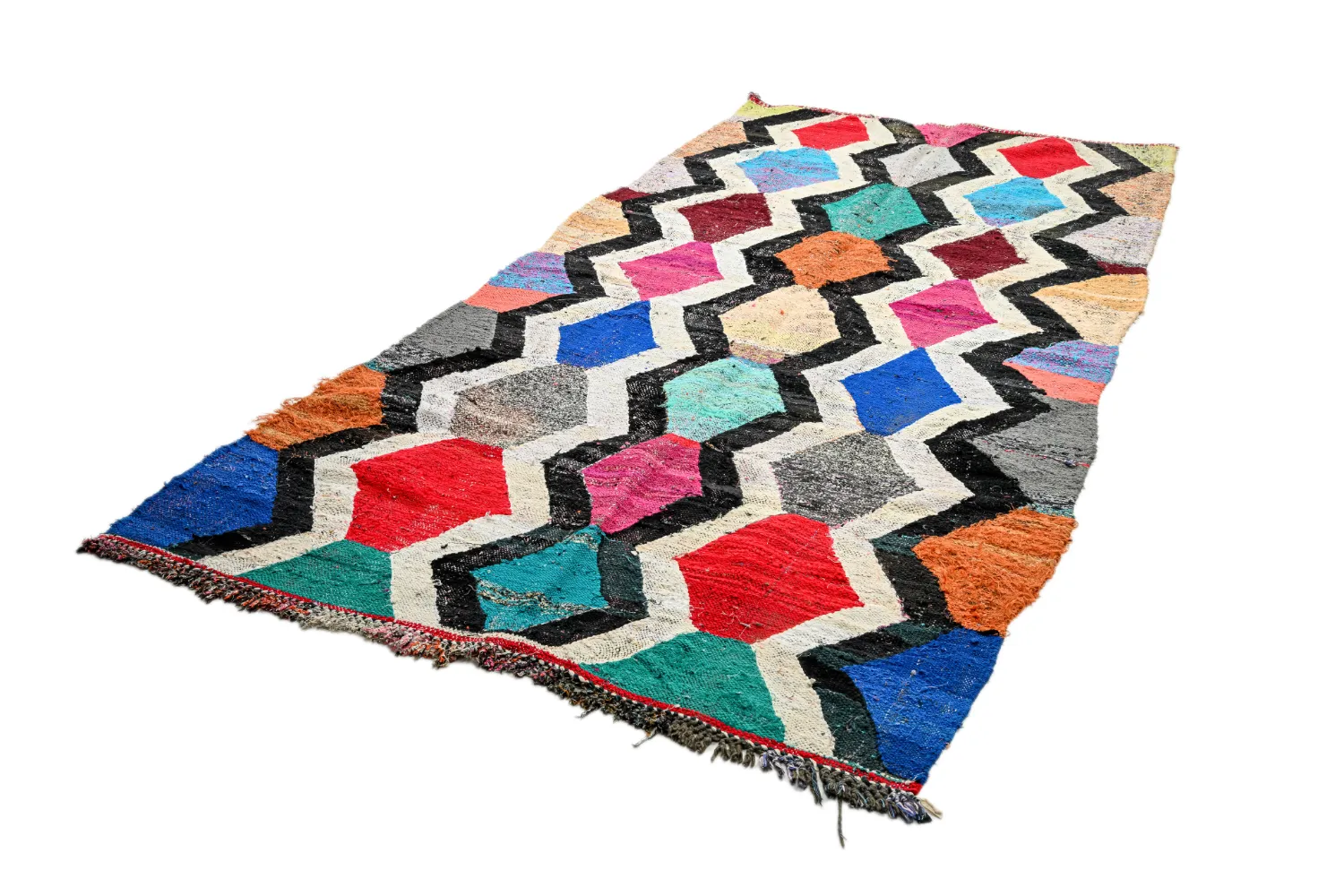 Moroccan Berber rug Boucherouite 140 x 290 cm