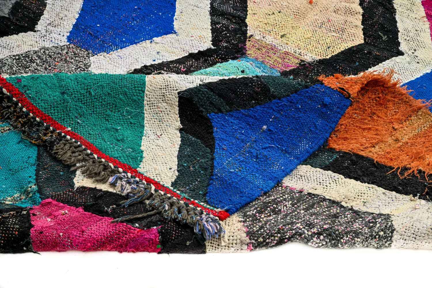 Moroccan Berber rug Boucherouite 140 x 290 cm