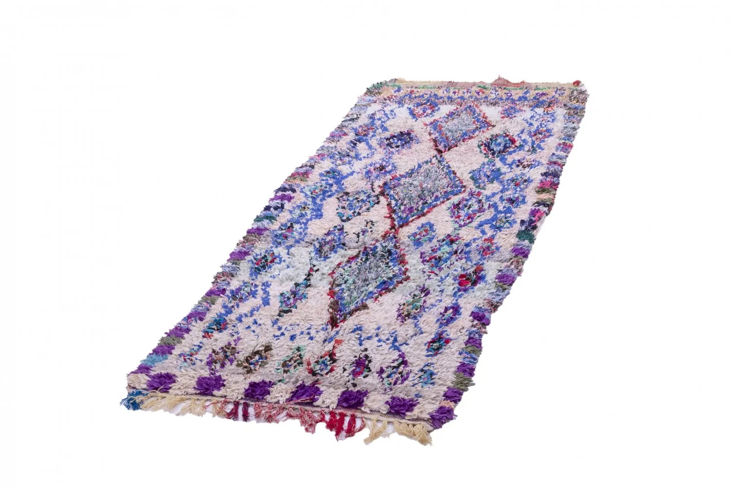 Moroccan Berber rug Boucherouite 250 x 90 cm