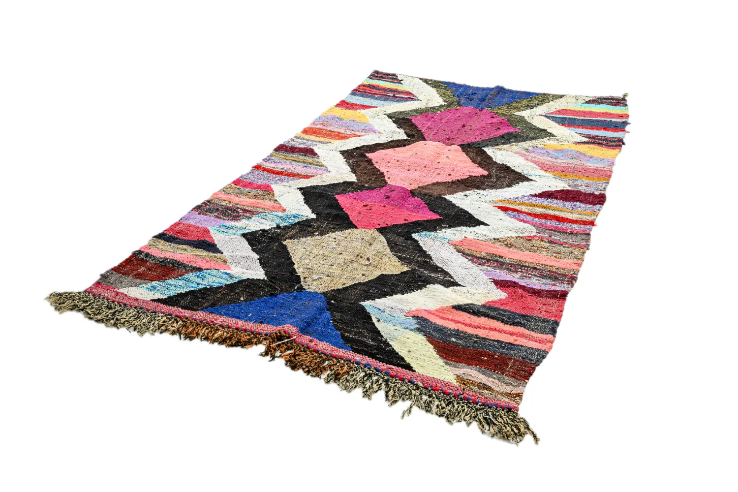 Moroccan Berber rug Boucherouite 140 x 245 cm