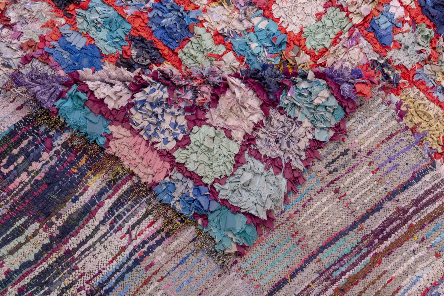 Moroccan Berber rug Boucherouite 255 x 125 cm