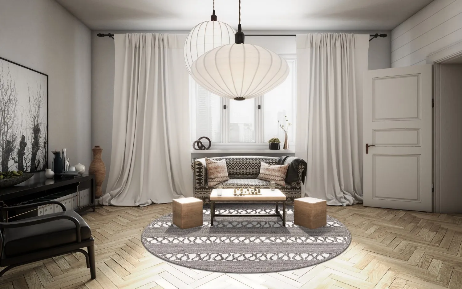 Round rug - Levie (grey)