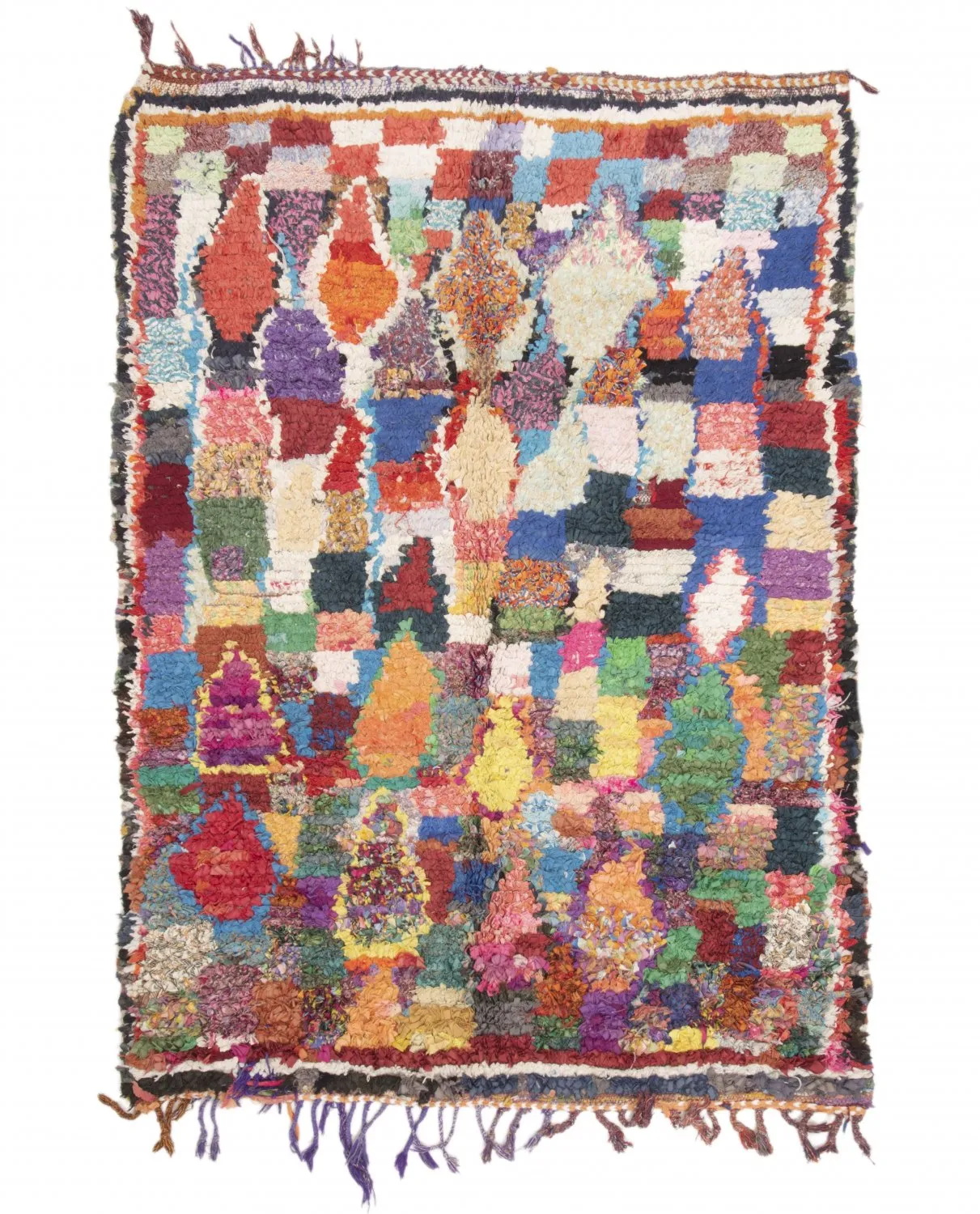 Moroccan Berber rug Boucherouite 210 x 150 cm