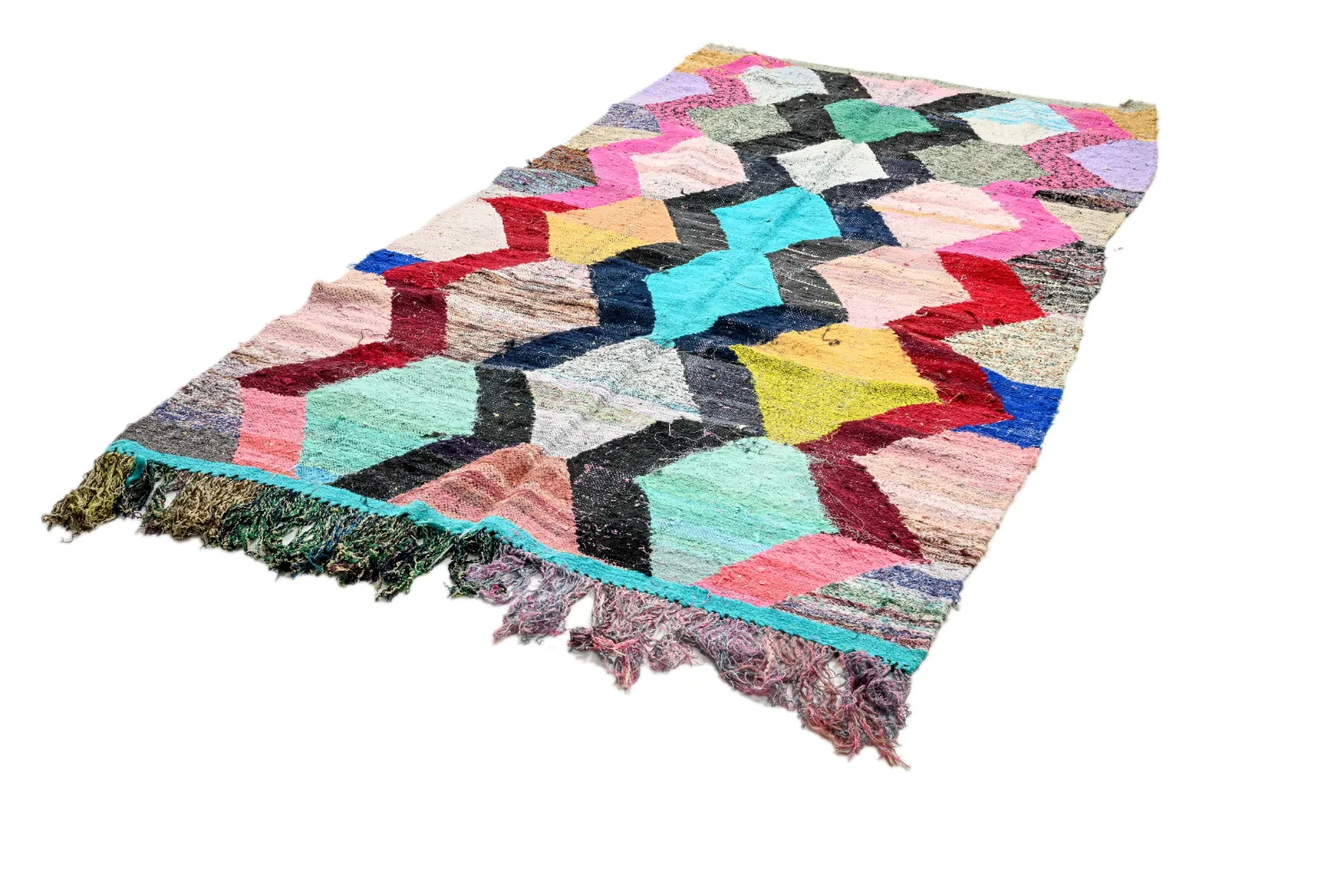 Moroccan Berber rug Boucherouite 140 x 260 cm