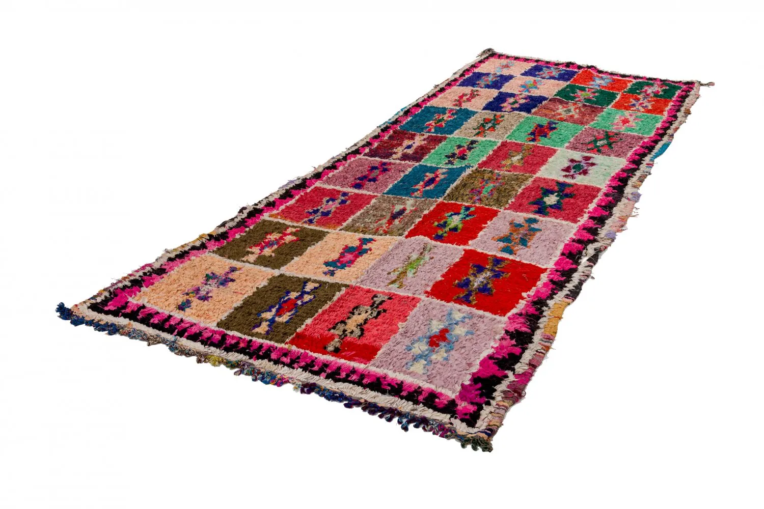 Moroccan Berber rug Boucherouite 360 x 130 cm