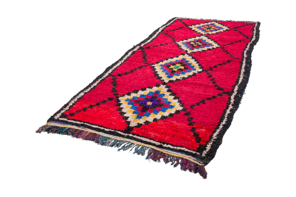 Moroccan Berber rug Boucherouite 310 x 145 cm