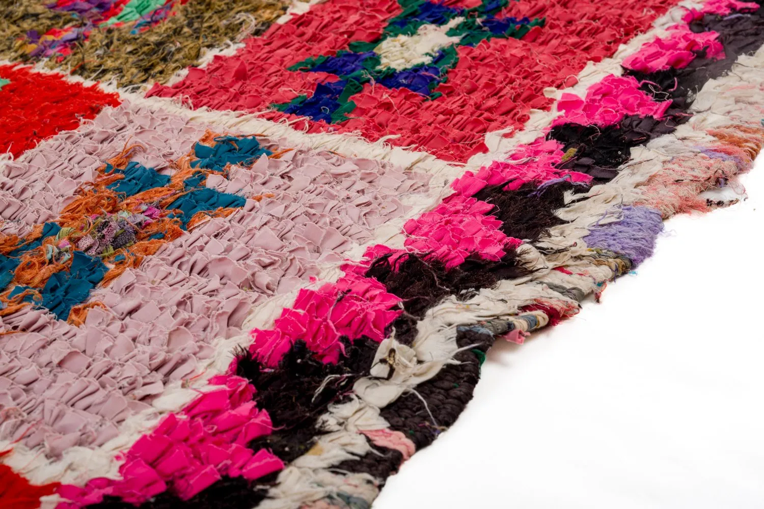 Moroccan Berber rug Boucherouite 360 x 130 cm