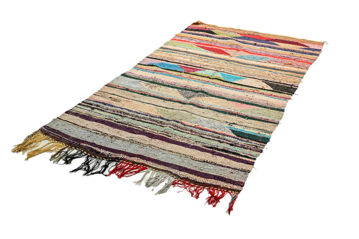 Moroccan Berber rug Boucherouite 120 x 245 cm
