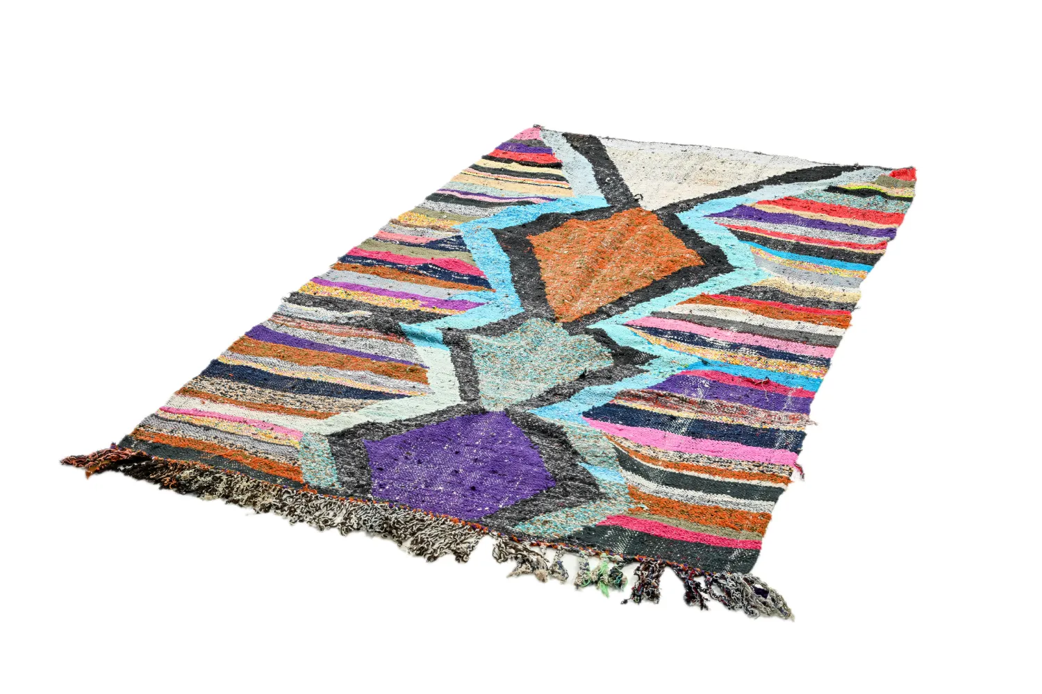 Moroccan Berber rug Boucherouite 135 x 235 cm
