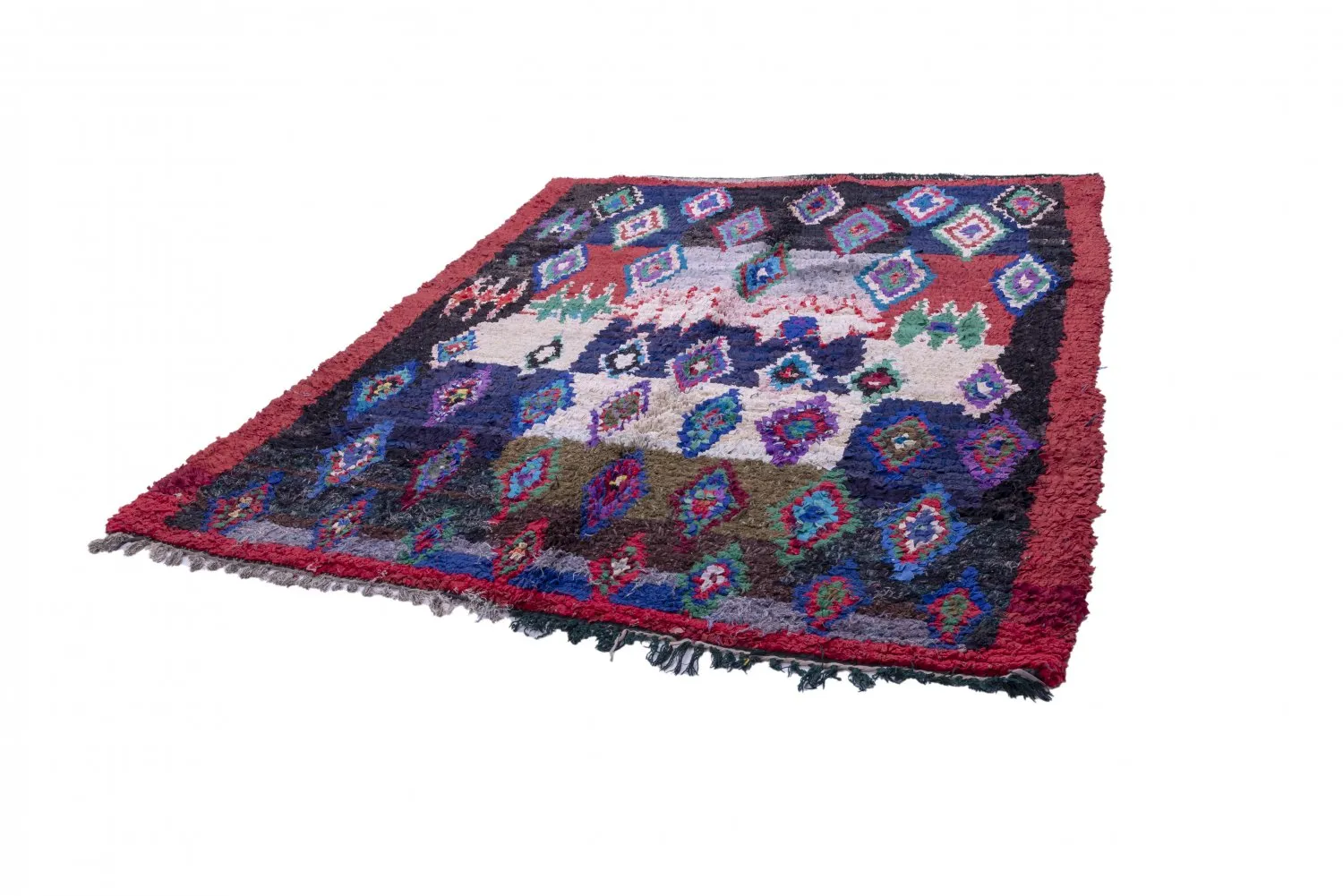 Moroccan Berber rug Boucherouite 190 x 160 cm