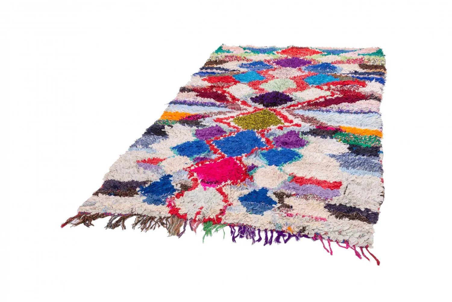 Moroccan Berber rug Boucherouite 245 x 140 cm