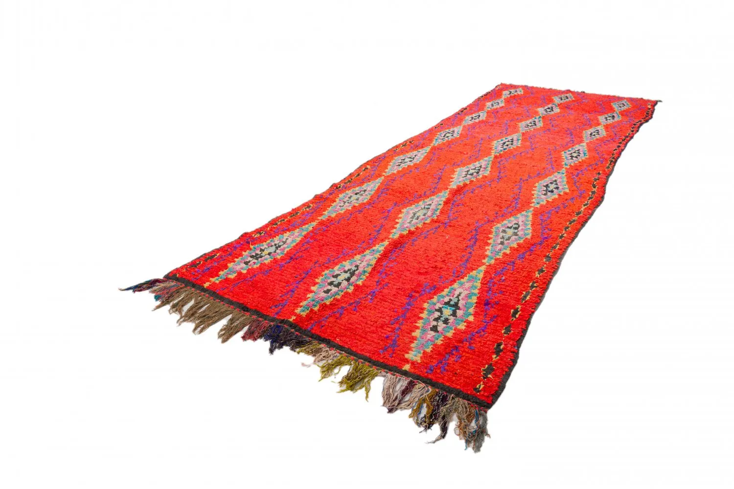 Moroccan Berber rug Boucherouite 440 x 135 cm
