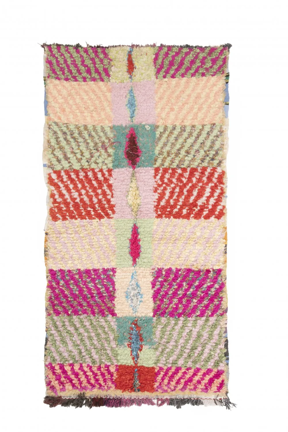 Moroccan Berber rug Boucherouite 205 x 100 cm