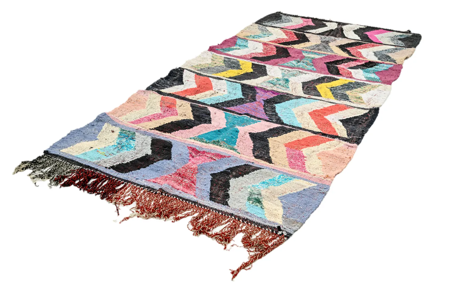 Moroccan Berber rug Boucherouite 130 x 290 cm