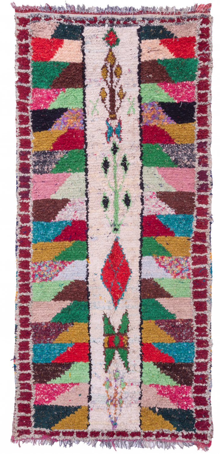 Moroccan Berber rug Boucherouite 245 x 110 cm