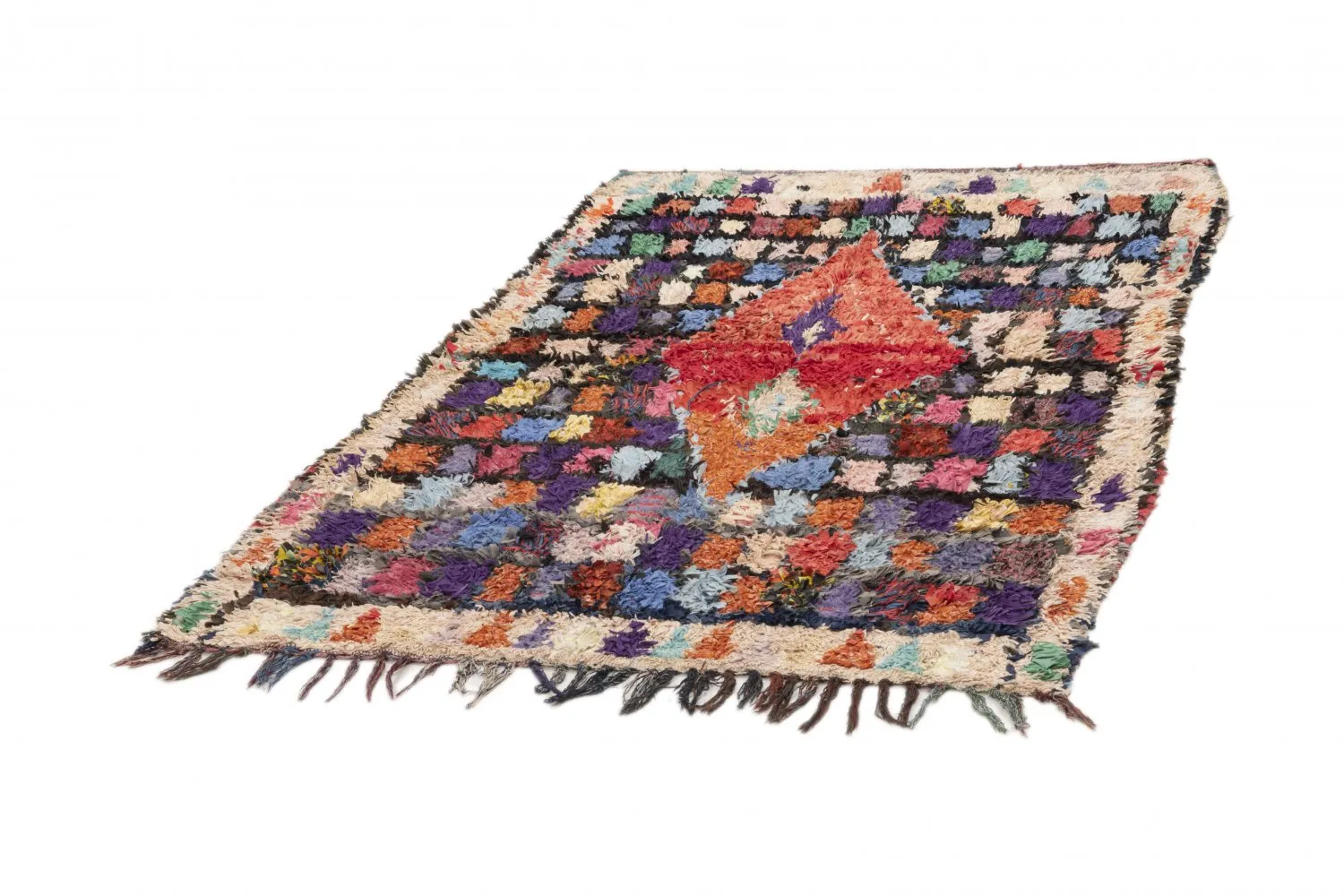 Moroccan Berber rug Boucherouite 195 x 125 cm