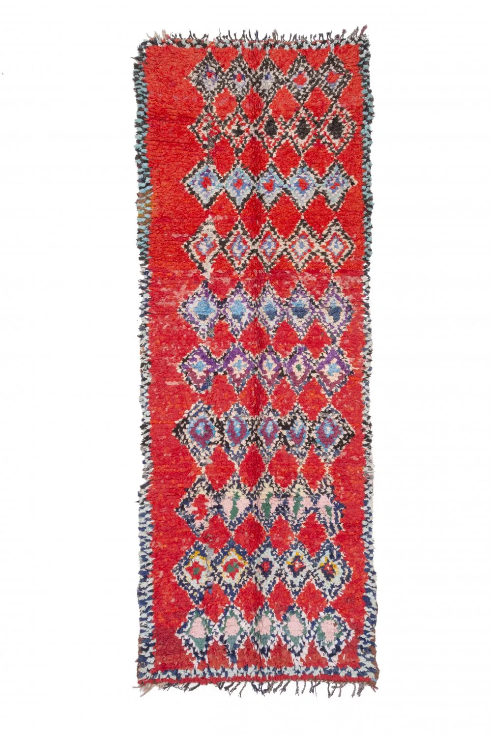 Moroccan Berber rug Boucherouite 295 x 110 cm