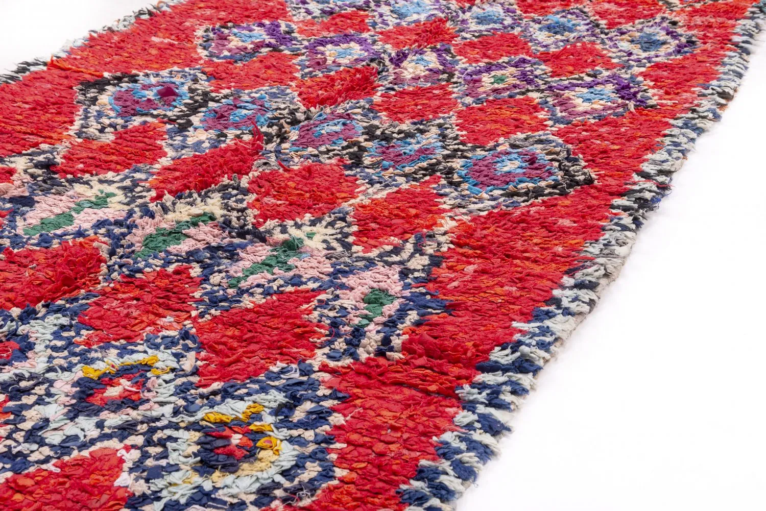 Moroccan Berber rug Boucherouite 295 x 110 cm