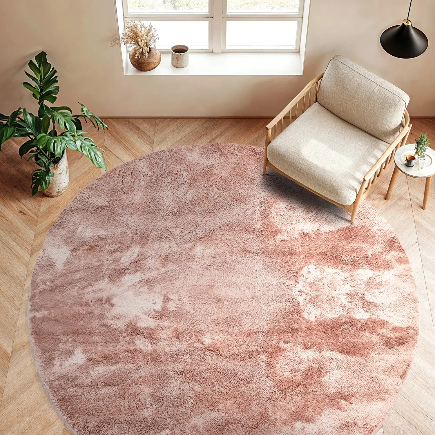Round rugs - Aranga Super Soft Fur (pink)