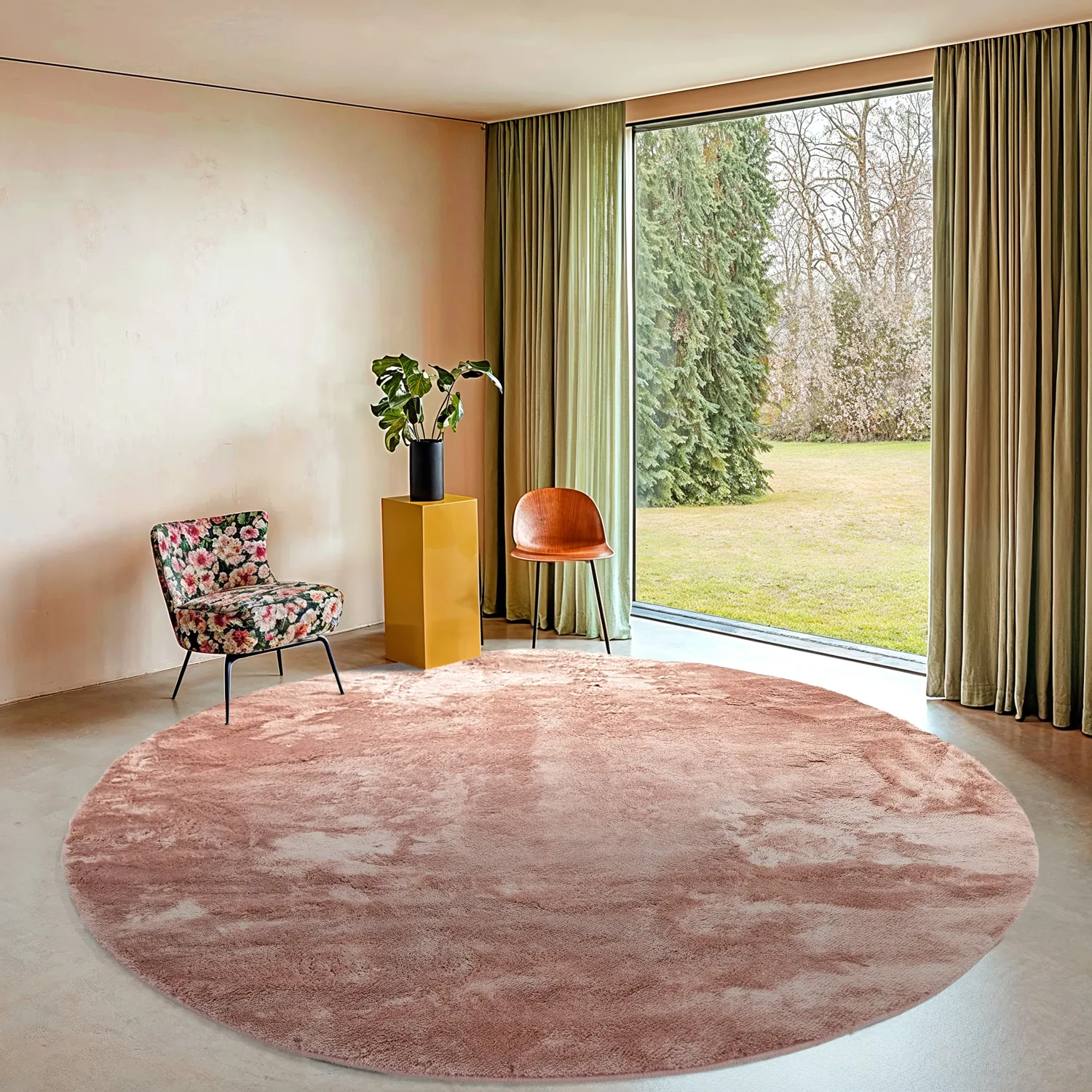 Round rugs - Aranga Super Soft Fur (pink)