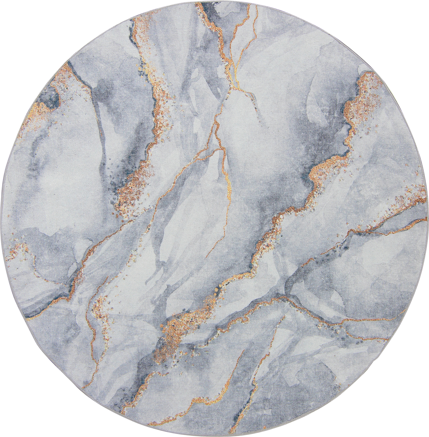 Round rug - Genova (grey/white/gold)