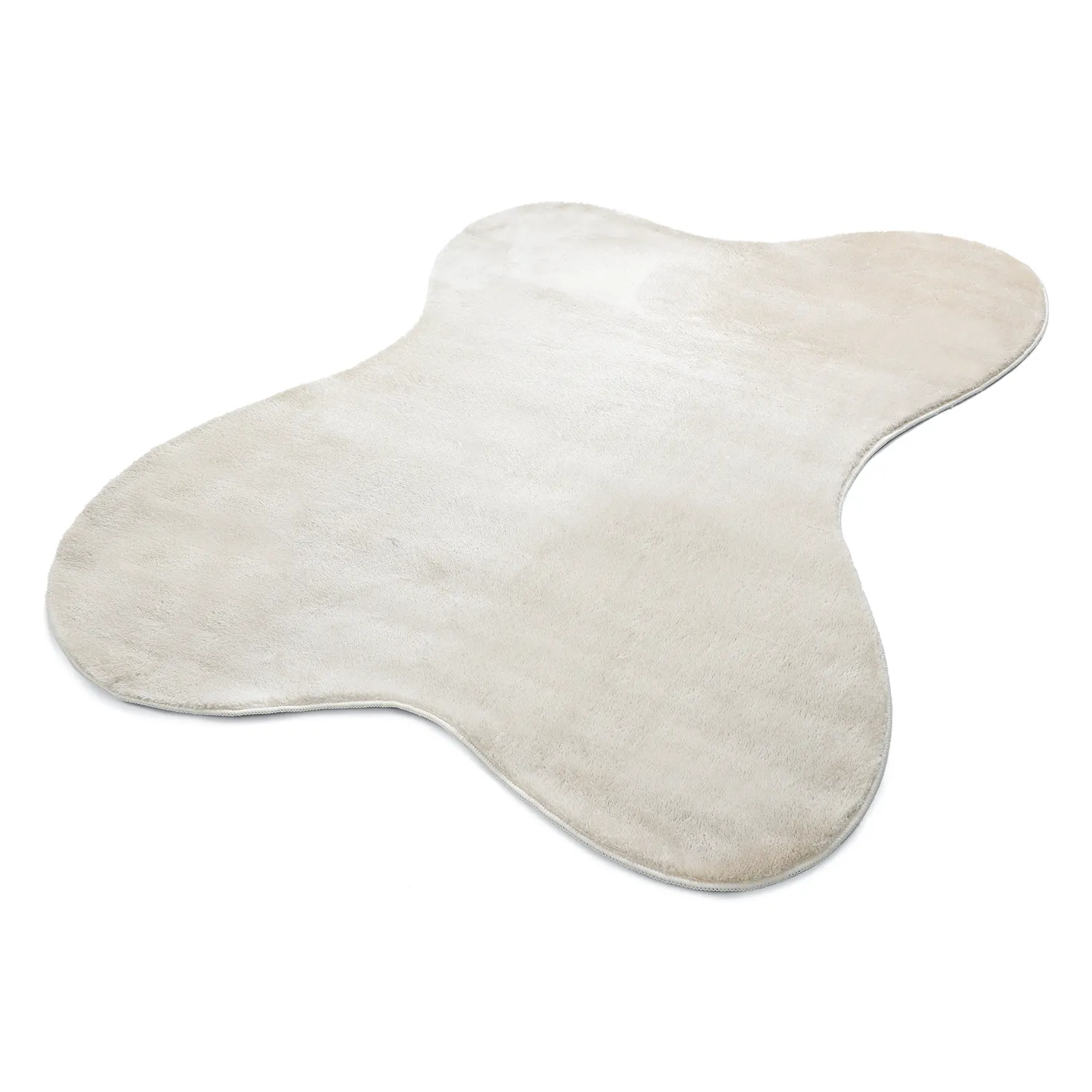 Asymmetric Wavy Shaggy Rug - Aranga Super Soft Fur (beige)