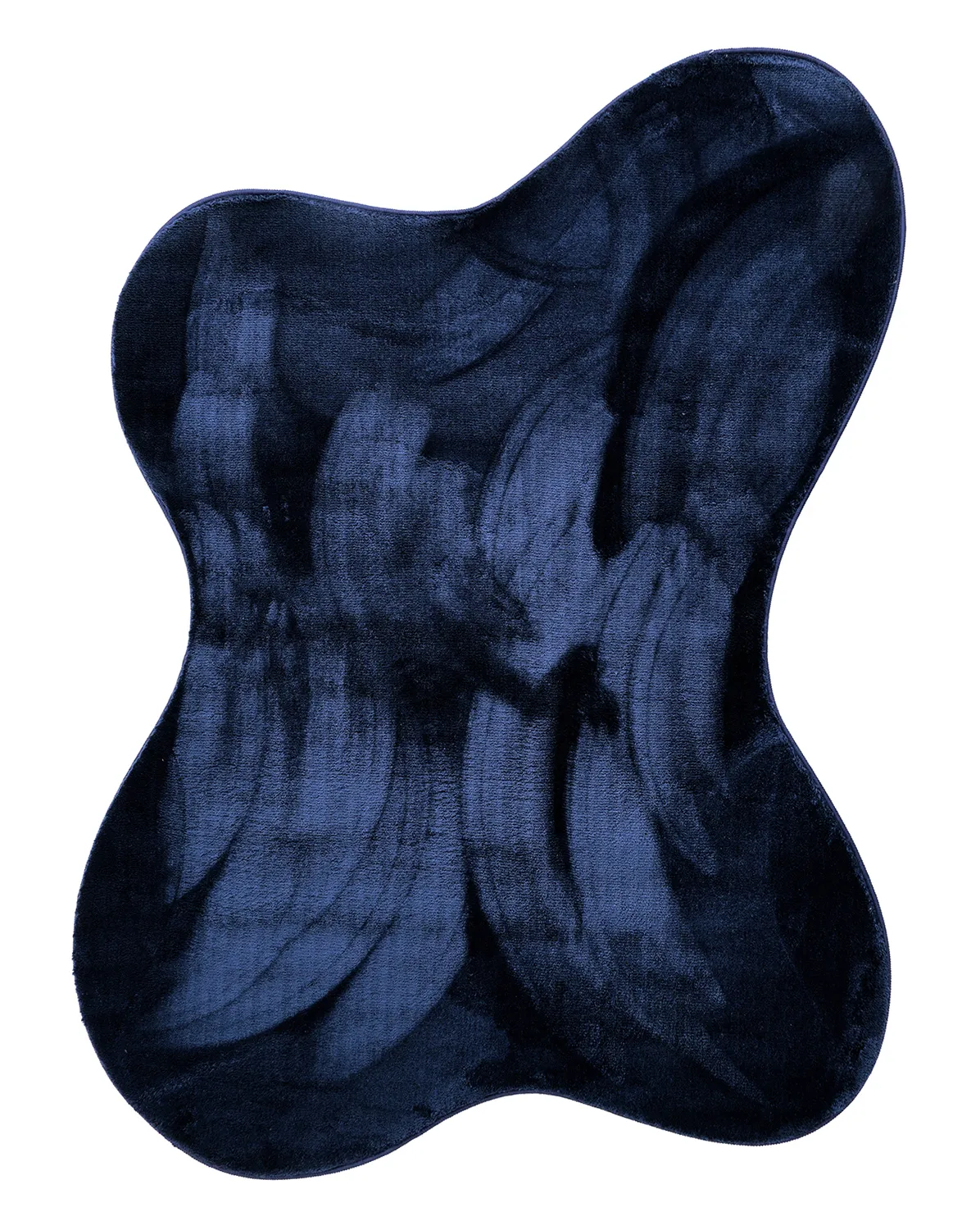 Asymmetric Wavy Shaggy Rug - Aranga Super Soft Fur (dark blue)