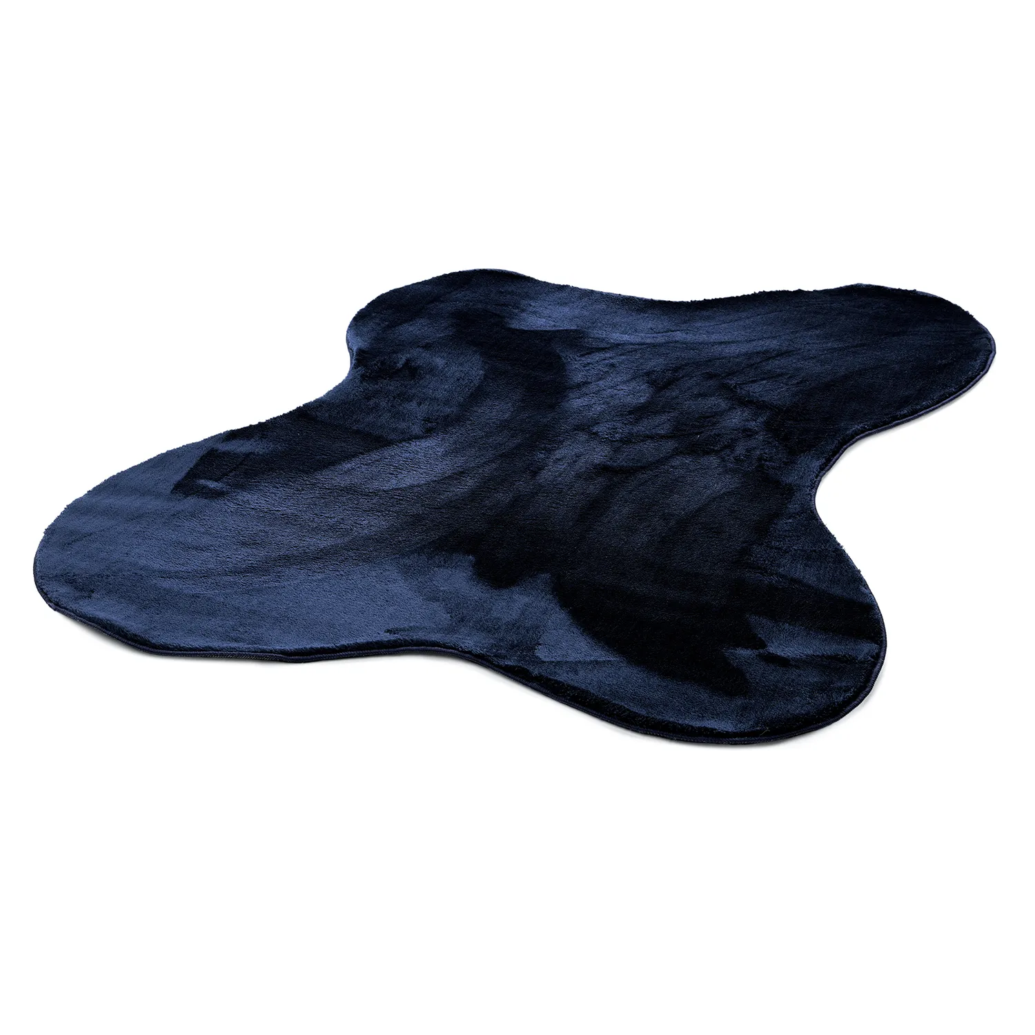 Asymmetric Wavy Shaggy Rug - Aranga Super Soft Fur (dark blue)