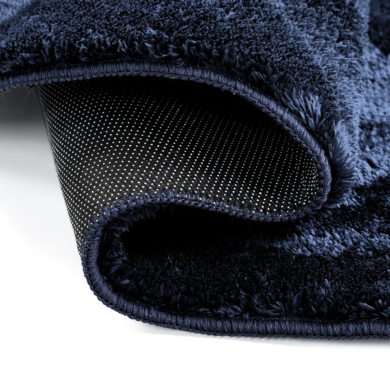 Asymmetric Wavy Shaggy Rug - Aranga Super Soft Fur (dark blue)