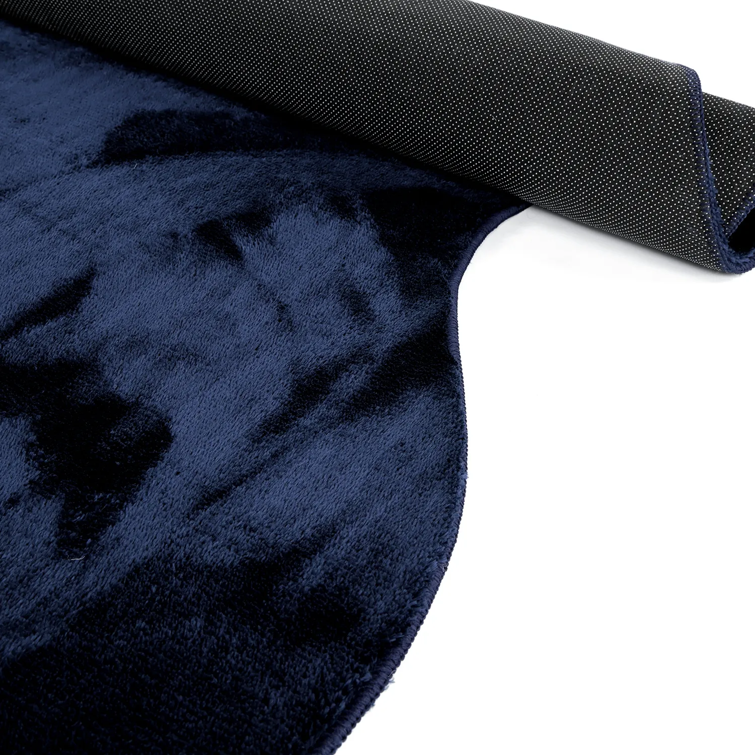 Asymmetric Wavy Shaggy Rug - Aranga Super Soft Fur (dark blue)