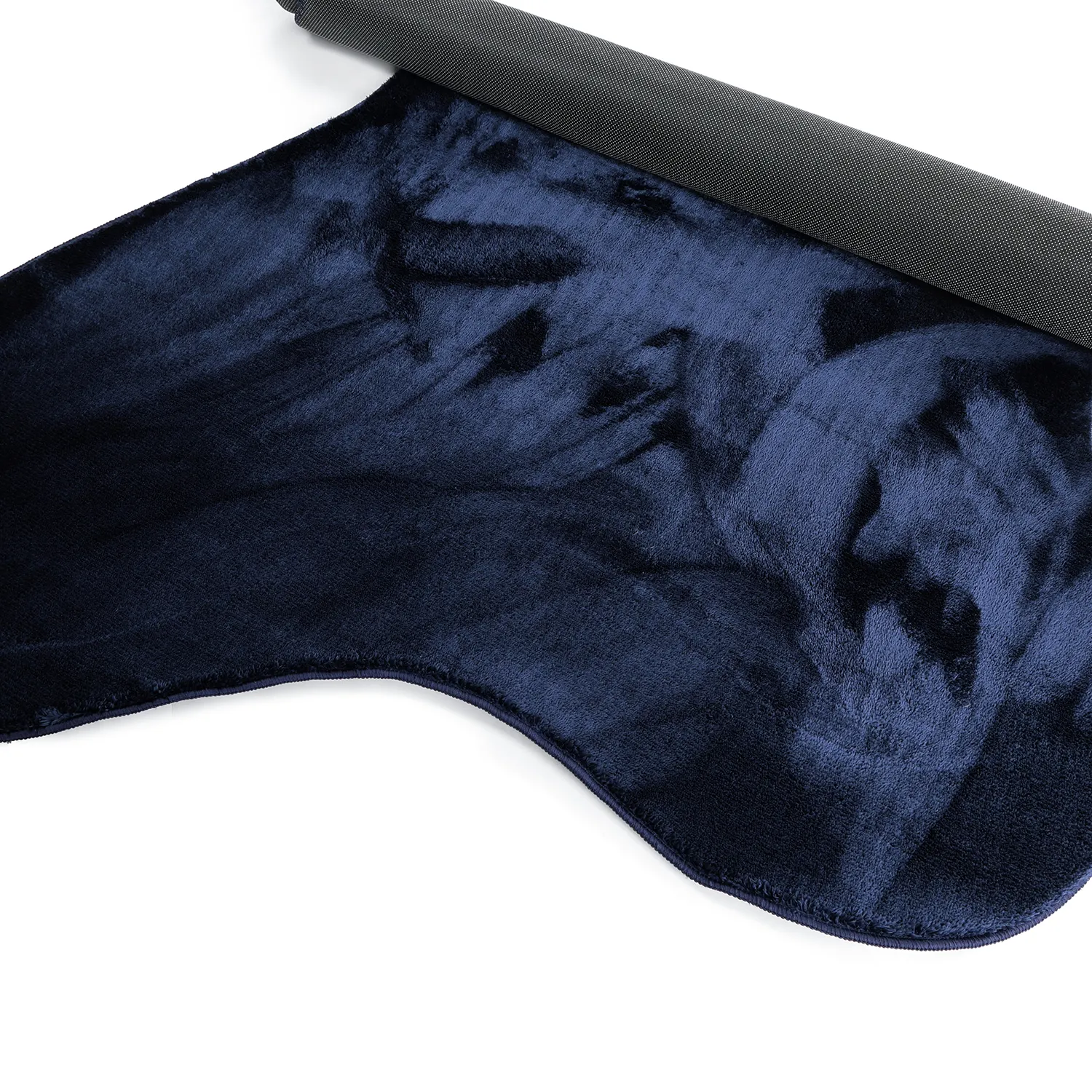 Asymmetric Wavy Shaggy Rug - Aranga Super Soft Fur (dark blue)