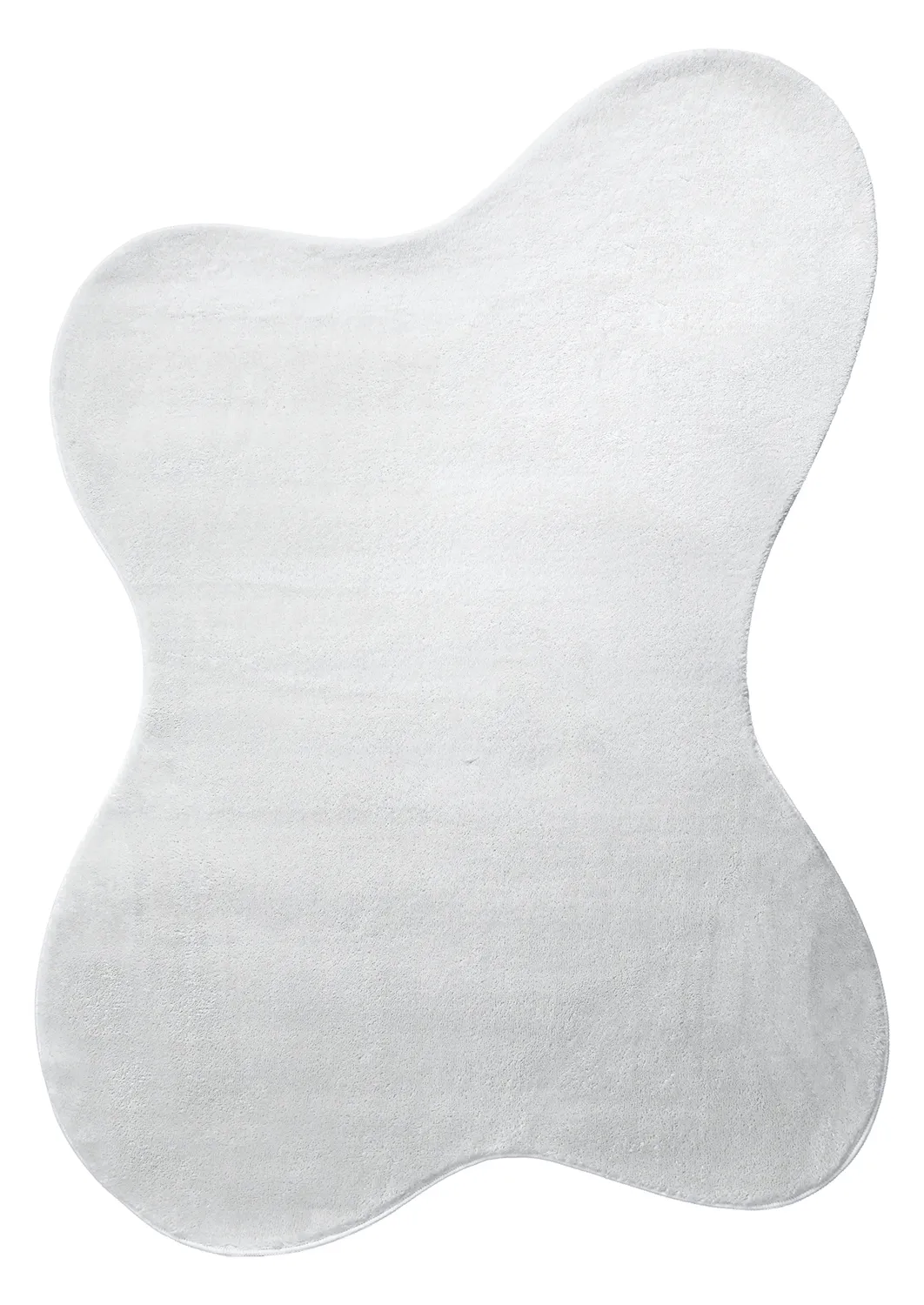 Asymmetric Wavy Shaggy Rug - Aranga Super Soft Fur (white)
