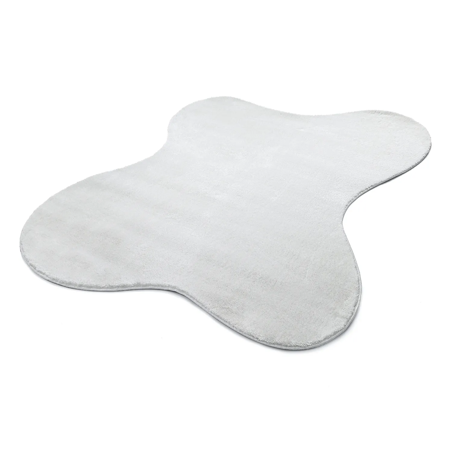 Asymmetric Wavy Shaggy Rug - Aranga Super Soft Fur (white)