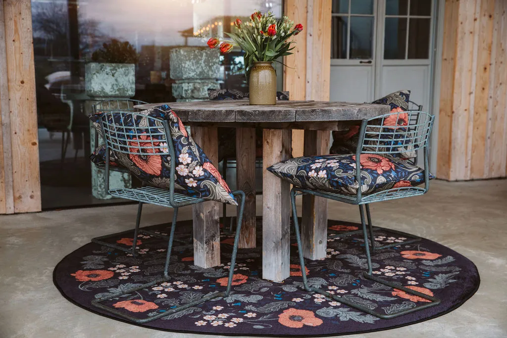 Round rug - Poppy (black)