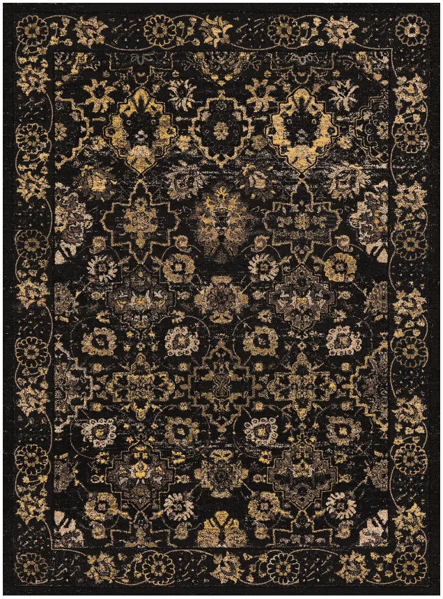 Wilton rug - Fernana (black/gold)