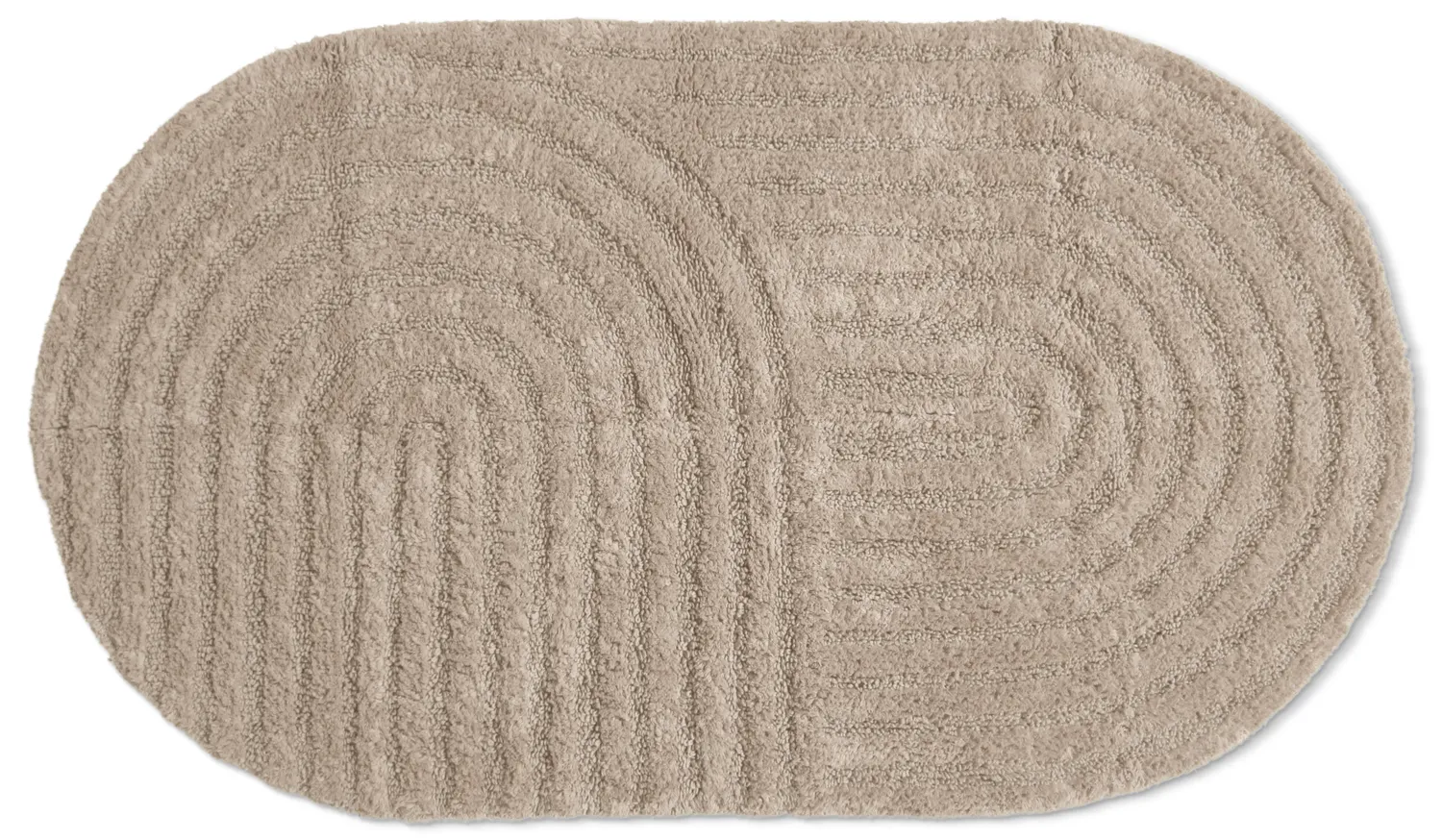 Oval bath mat - Embla (beige)