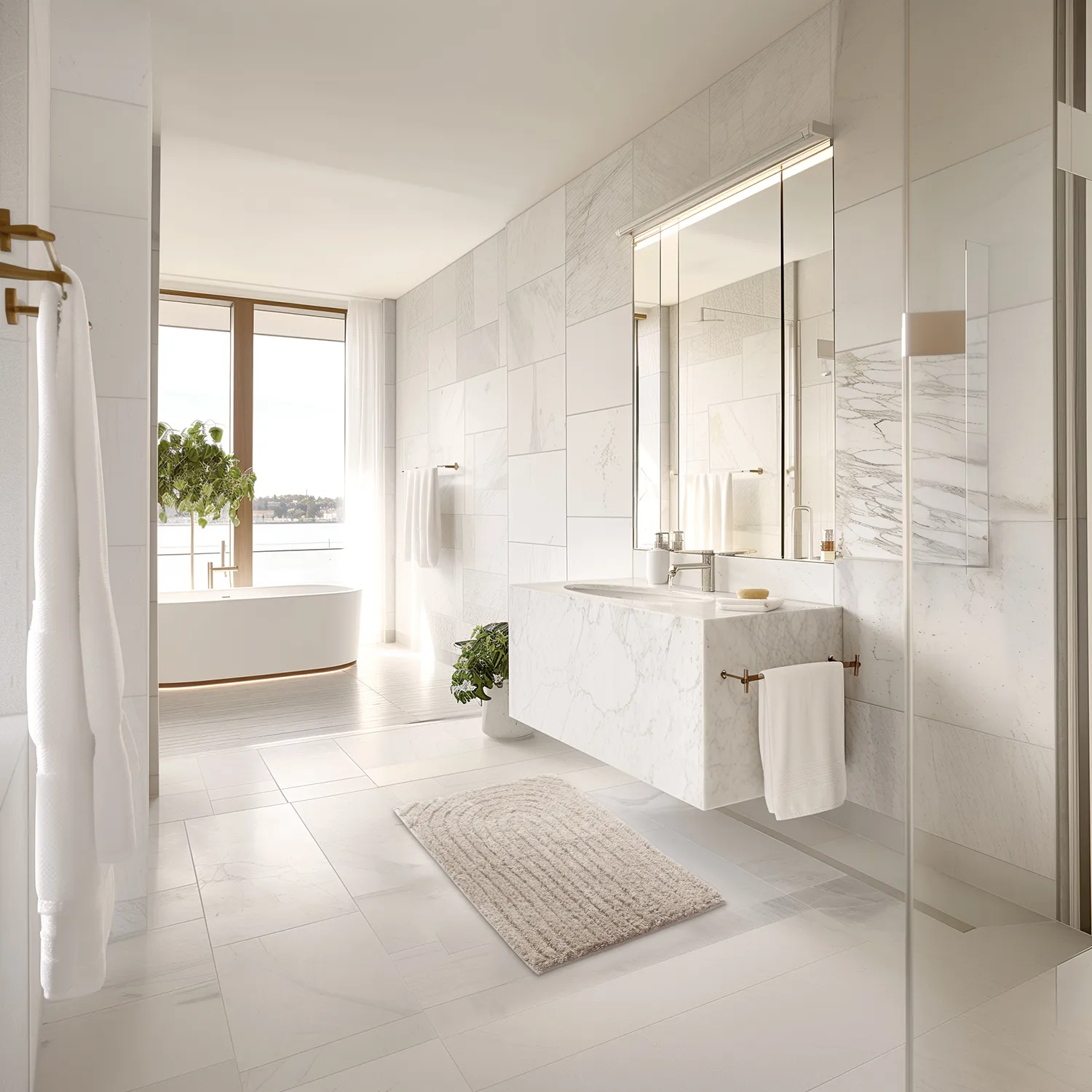 Bath mat - Eveena (beige)